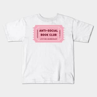 Anti-social book club - floral ticket Kids T-Shirt